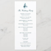 Waterverf Sailing Boat Wedding Program Rack Kaarte Programma (Achterkant)