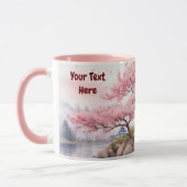 Waterverf Sakura Cherry Blossom Tree Uitzicht Mok (Links)