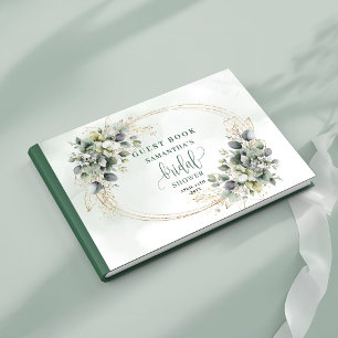 Waterverf Saliegroen Bruidsfeest Gastboek Gastenboek