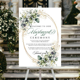Waterverf Saliegroen Onbekabelde Ceremonie Huwelij Poster