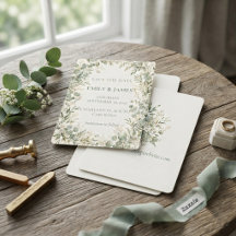Waterverf Saliegroene Eucalyptus Bruiloft