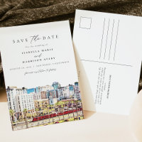 Waterverf San Diego Californië Skyline Beach