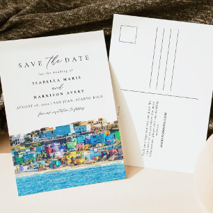 Waterverf San Juan Puerto Rico Skyline Tropical Briefkaart