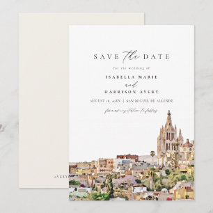 Waterverf San Miguel Mexico Save the Date Kaart