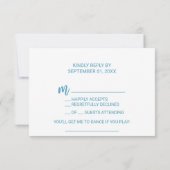 Waterverf Sand and Zee Song Request RSVP Kaart (Achterkant)