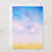 Waterverf Sandy Toes Wedding Invite sunset and zan Kaart (Achterkant)