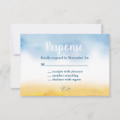 Waterverf Sandy Toes Wedding RSVP - lucht en zand (Voorkant)