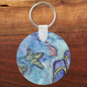 Waterverf Sanibel Sandals Sleutelhanger (Voorkant)