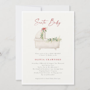 Waterverf Santa Baby Christmas Baby shower Kaart