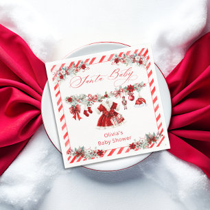 Waterverf Santa Baby Christmas Girl Baby shower Servet