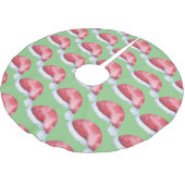Waterverf Santa Hat Pattern Kerstboom Rok (Gekanteld)