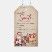 Waterverf  Santa Merry Christmas Gift Labels Cadeaulabel (Voorkant)