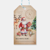 Waterverf  Santa Merry Christmas Gift Labels Cadeaulabel (Achterkant)