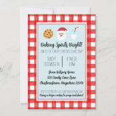 Waterverf Santa Milk en Cookie Swap Uitnodiging (Voorkant)
