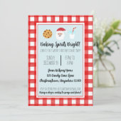 Waterverf Santa Milk en Cookie Swap Uitnodiging (Staand voorkant)