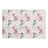 Waterverf santa teddy beer en birdie Kerstmis Kussensloop (Achterkant)