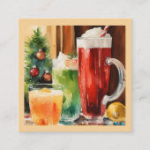 Waterverf Santa's Brew | Kerstdranken | Informatiekaartje (Voorkant)