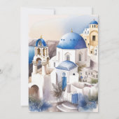 Waterverf Santorini Destination Wedding Kaart (Achterkant)