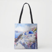 Waterverf Santorini Draagtas (Voorkant)