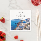 Waterverf Santorini Griekenland Destination Weddin Servet (Insitu)