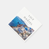 Waterverf Santorini Griekenland Destination Weddin Servet (Hoek)