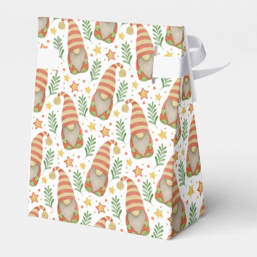 Waterverf Scandinavian Gnome Monogram Kerstmis Bedankdoosjes (Achterkant)