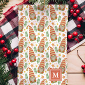 Waterverf Scandinavian Gnome Monogram Kerstmis Theedoek