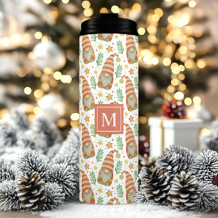 Waterverf Scandinavische Kabouter Monogram Kerstmi Thermosbeker