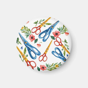 Waterverf Scharen & Wilde Bloemen Naadloos Patroon Magneet