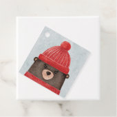 Waterverf schattig beer. Kerstbos Bedankjes Labels (In situ)