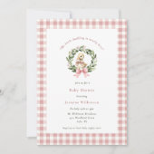 waterverf schattig Duckling Roze Baby shower Kaart (Voorkant)