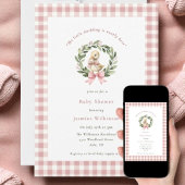 waterverf schattig Duckling Roze Baby shower Kaart