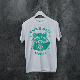 Waterverf Schattig maar Wild Komische Wasbeer T-shirt
