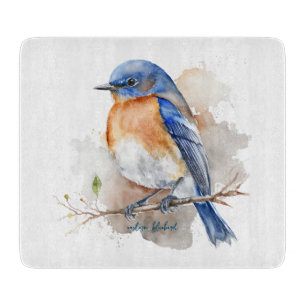 Waterverf schattig-oostelijke blauwvogel snijplank