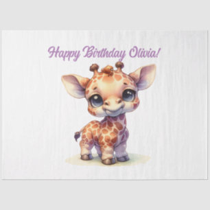 Waterverf schattige baby giraffe tissuepapier