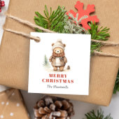 Waterverf Schattige Bruin Beer Vakantie Bedankjes Labels