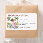 Waterverf Schattige Eend Ei Karton Label (Insitu)