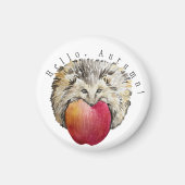 Waterverf schattige egel en appel magneet (Voorkant)