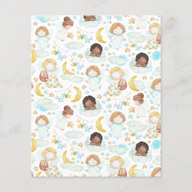 Waterverf schattige Engelsen en sterren (Voorkant)