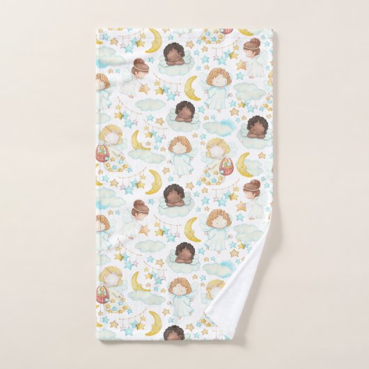 Waterverf schattige Engelsen en sterren Bad Handdoek (Handdoek)