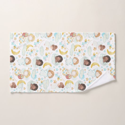 Waterverf schattige Engelsen en sterren Bad Handdoek (Handdoek)