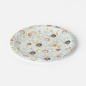 Waterverf schattige Engelsen en sterren Papieren Bordje (Gekanteld)