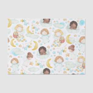 Waterverf schattige Engelsen en sterren Tissuepapier