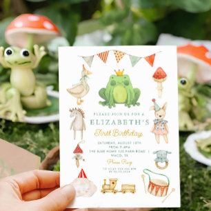 Waterverf Schattige Frog Toys Cottage Eerste Verja Kaart