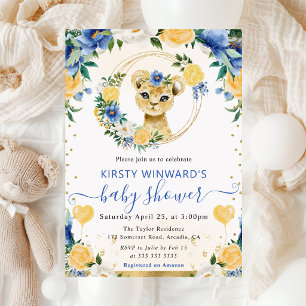 Waterverf Schattige Jungle Leeuw Baby Shower Kaart