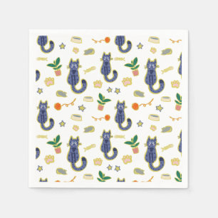 Waterverf Schattige kattenpatroon Servet