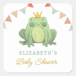 Waterverf Schattige kikkerBaby shower Vierkante Sticker