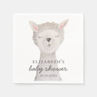 Waterverf schattige lama. Funny alpaca baby shower