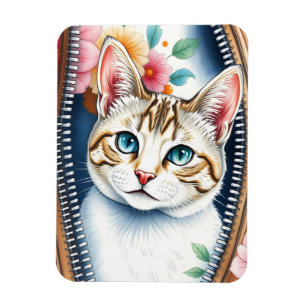 Waterverf Schattige Mooie Trendy Cat Collectie Magneet