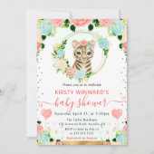 Waterverf Schattige Oerwoud Tijger Baby shower Kaart (Voorkant)